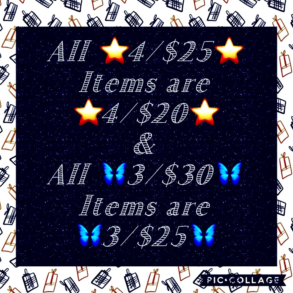 $5 off bundle sale! All 4/$25 bundles are 4/$20 & all 3/$30 bundles are 3/$25